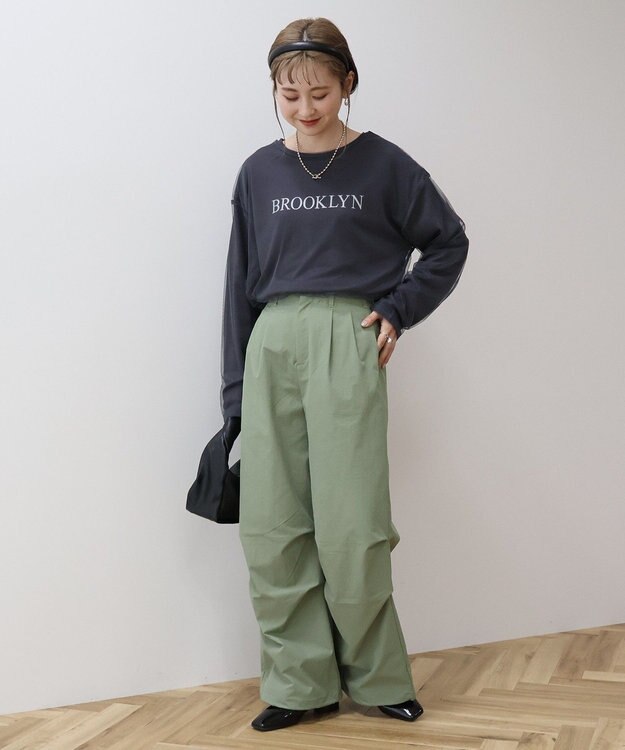 AMERICAN HOLIC ＳＥＴ　チュールＴ＋ロゴＴ Charcoal Gray