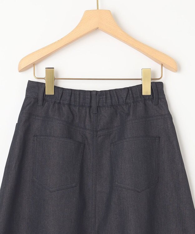 組曲 【洗える】デニムライクギャバ スカート ネイビー系