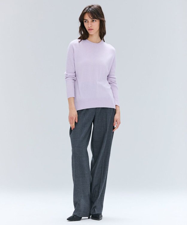 BEIGE， TERNES / 変形タックウールワイドパンツ Md.Gray