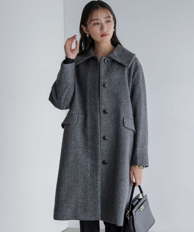 組曲 ウールモッサステンカラー コート モノトーン系8