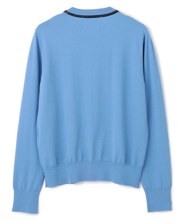 BEIGE， 【洗える】NADIA / レザーラインジップカーディガン Sky