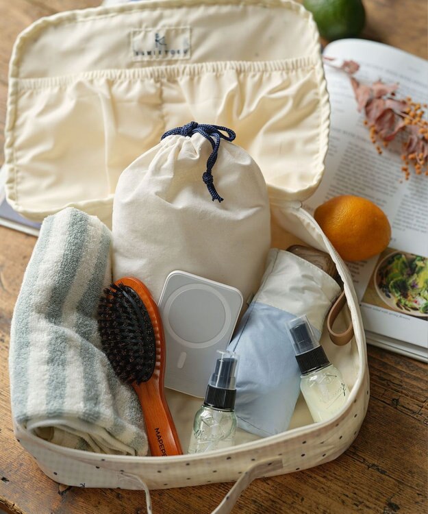 組曲 KIDS gingham K heart トラベルバッグL ベージュ系5