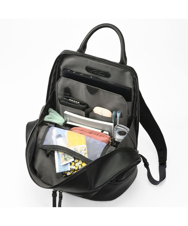 ACE BAGS & LUGGAGE W&.Day/Night ピルクエット レザーリュック A4サイズ 13.3インチPC収納 19011 ダブルアンドデイナイト ブラック