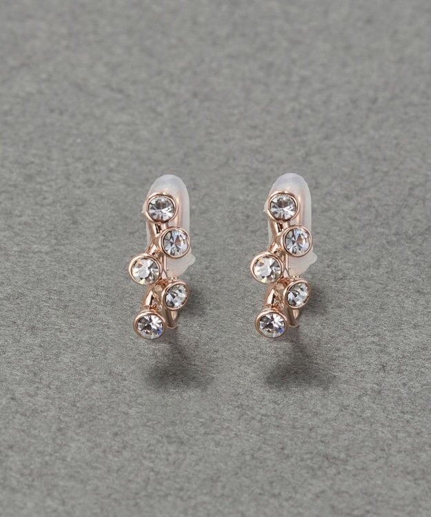 Phoebe 【金属アレルギー対応】【痛くないシリーズ】ランダムプチベゼルストーンライトフィットイヤリング　シャンパンゴールド シャンパンゴールド