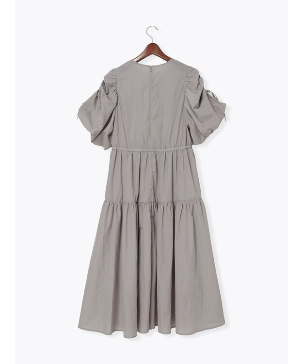 Te chichi スリーブリボンロングワンピース グレー
