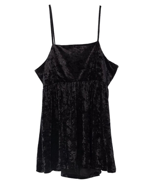 Green Parks ・ＥＬＥＮＣＡＲＥ　ＤＵＥクラッシュベロアキャミチュニック Black