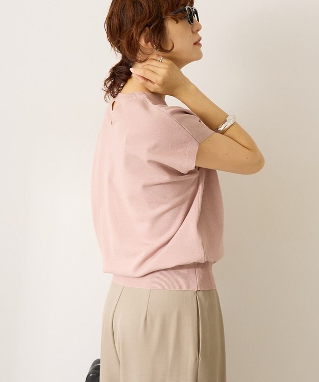 AMERICAN HOLIC 【接触冷感】ラメフレンチスリーブニットプルオーバー Pink