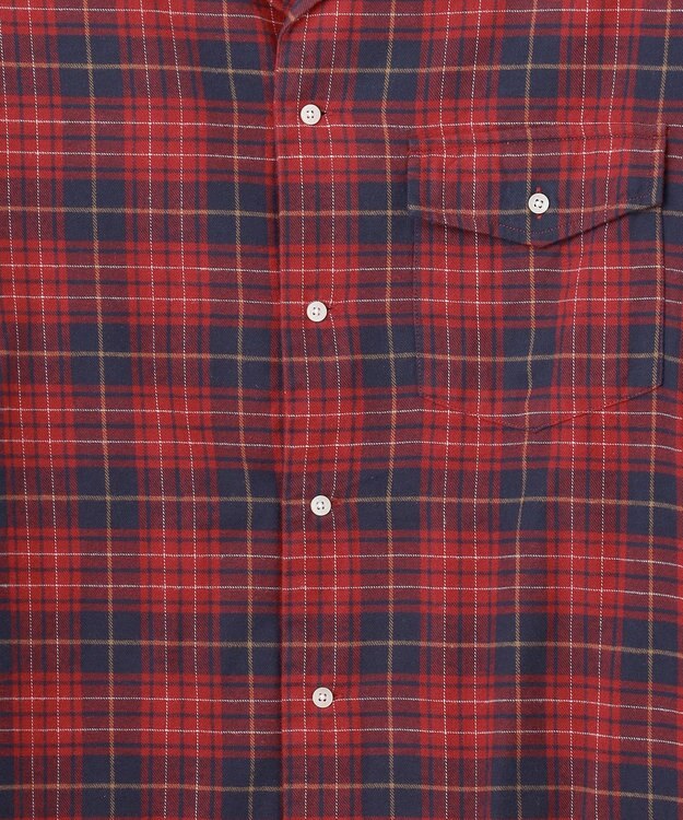 J.PRESS YORK STREET 【UNISEX】フランネル オープンカラーシャツ レッド系3