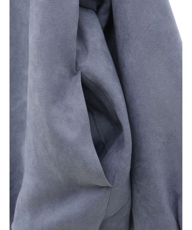 Green Parks ノーカラータックスウェード調ブルゾン Sax