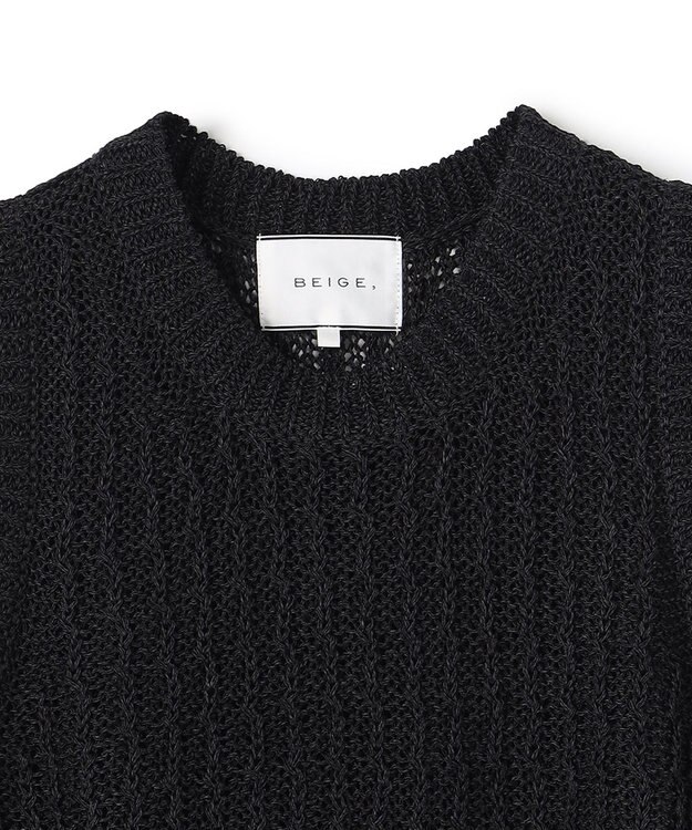 BEIGE， ATACAM / テープヤーン ノースリーブニット Black