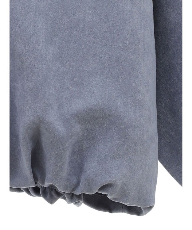 Green Parks ノーカラータックスウェード調ブルゾン Sax