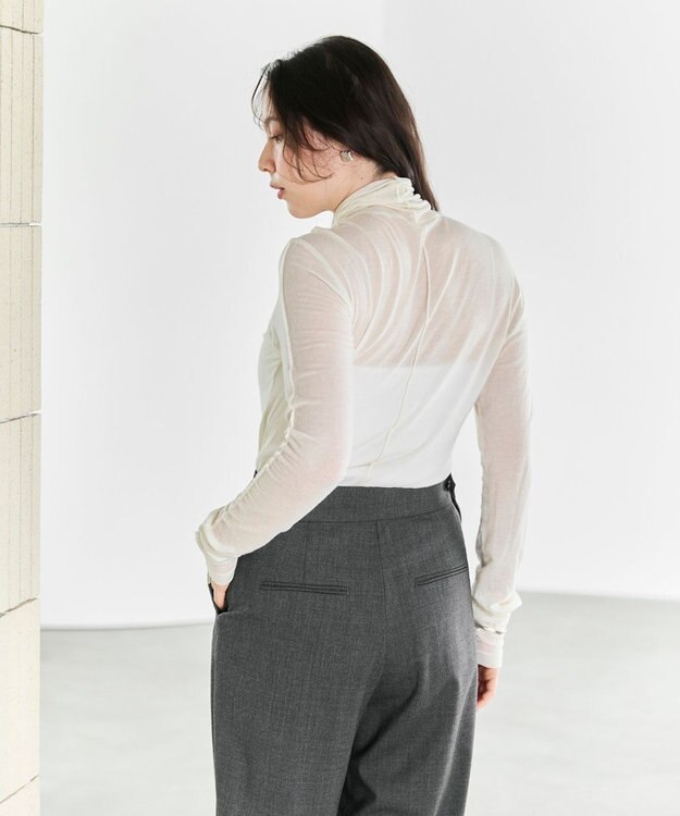 #Newans 【ストレッチ】【カシミヤ混】カシミヤシルクジャージー ホワイト