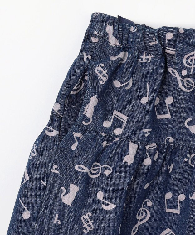 ANY KIDS 音符総柄キュロット デニム