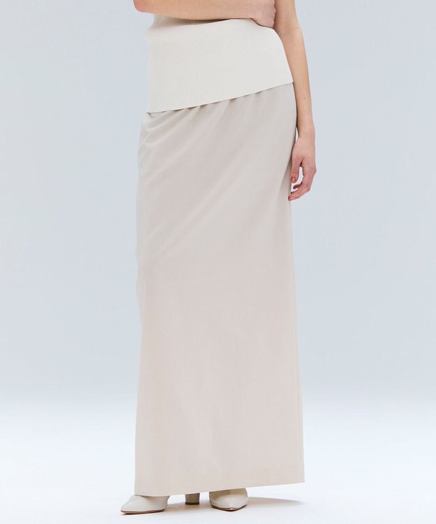 BEIGE， 【洗える/接触冷感/速乾/UVケア対応・Precious 8月号掲載】BATEAU / イージーウエストIラインロングスカート Beige