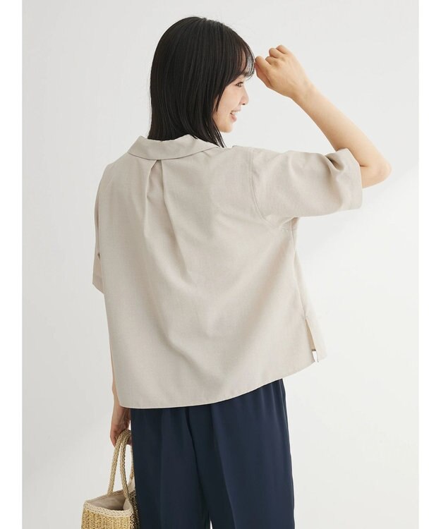 Green Parks 接触冷感　開襟シャツ Light Beige