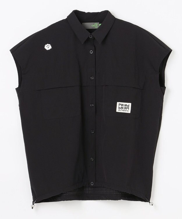 PW CIRCULUS 【すっきり見え袖】【WOMEN】サファリシャツ ゴルフウェア レディース ブラック系