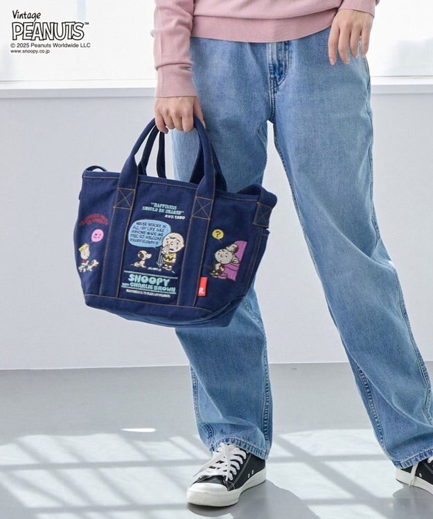 ROOTOTE 8419【スヌーピー】IP.デリ.シシュウ.ピーナッツ-0M 01：ネイビー