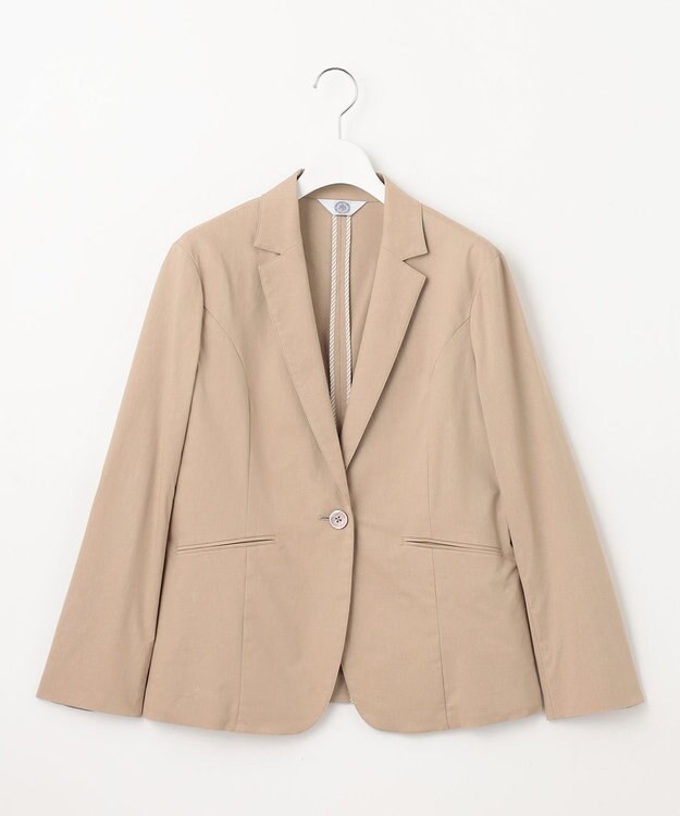 J.PRESS LADIES 【セットアップ対応】セルロースリネンストレッチ テーラード ジャケット ベージュ系