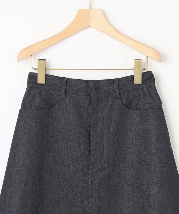 組曲 【洗える】デニムライクギャバ スカート ネイビー系