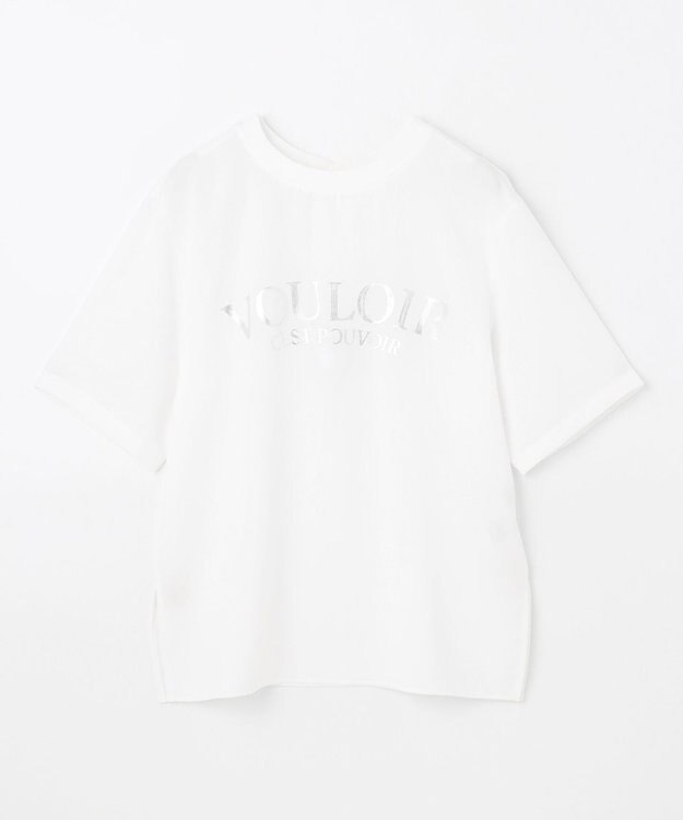 ANY 【WEB限定/UVカット/吸水速乾/接触冷感】ジョーゼットロゴ半袖Tシャツ オフ