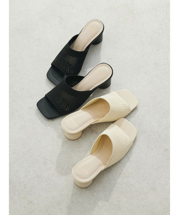 Green Parks ・ｍｉｎｉａ　ニットミュールサンダル Ivory