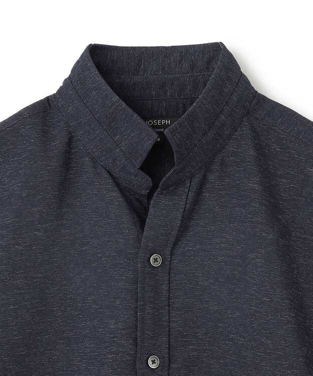 JOSEPH HOMME 新素材【軽量/通気性/清涼感/洗える/ストレッチ】レノクロスストレッチ　ウィングカラー半袖シャツ ネイビー系
