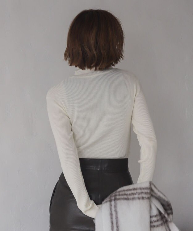 WEGO 【2025年秋冬新作】リブタートルニット ホワイト