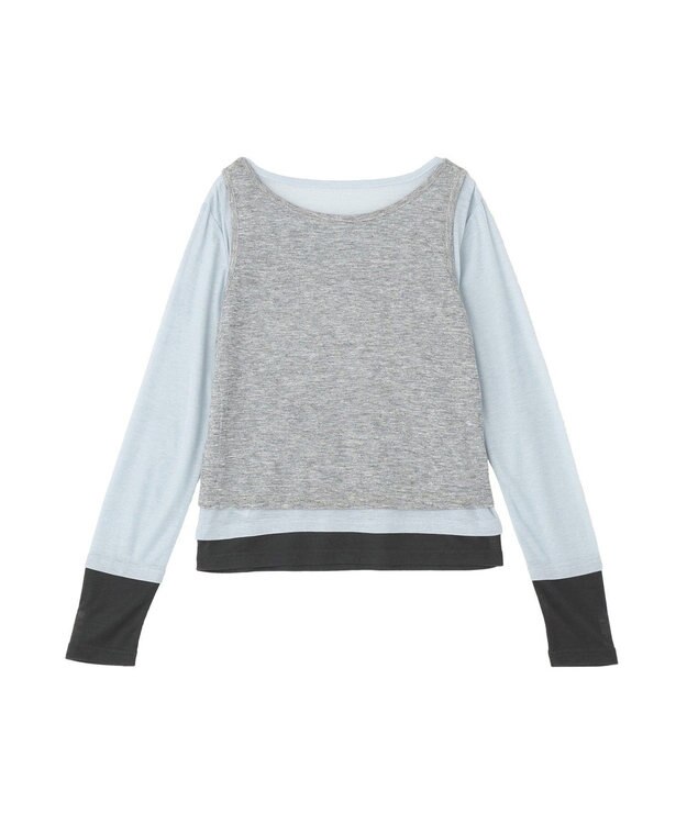 earth music&ecology SET2点ハイショクシアータンクトップ+ロンT Gray Mixture