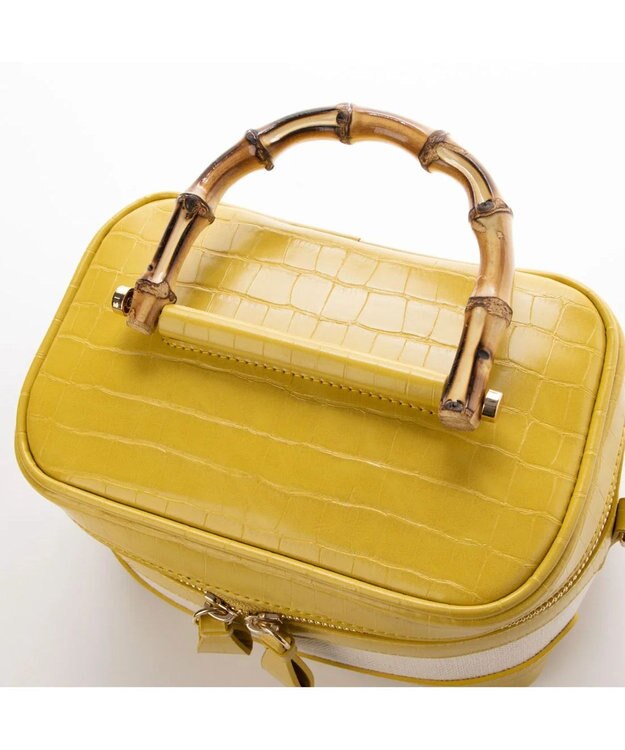 UNBILLION kakatoo バンブーハンドル2wayバニティバッグ イエロー