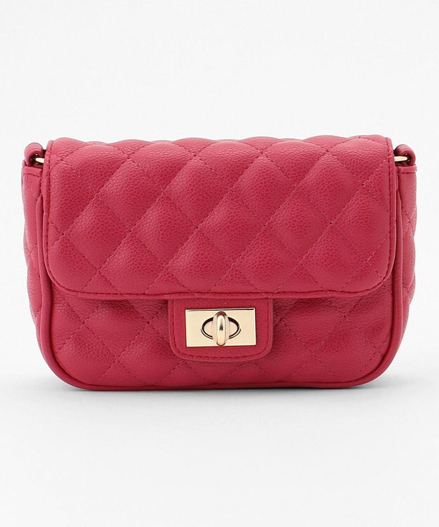 組曲 キルティングショルダーバッグ ラズベリー系