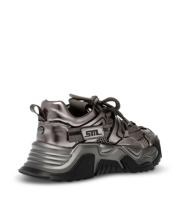STEVE MADDEN KINGDOM ボリュームソールダブルレースアップスニーカー ガンメタル