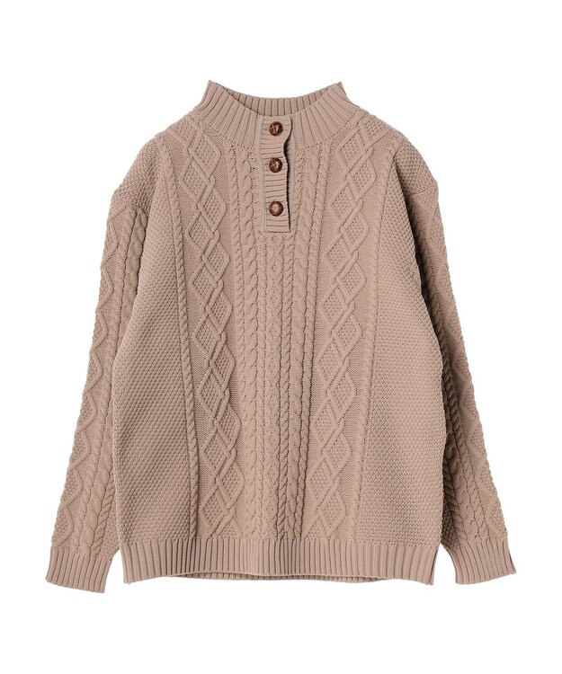 CRAFT STANDARD BOUTIQUE リサイクルポリエステルヘンリーネックプルオーバー Beige