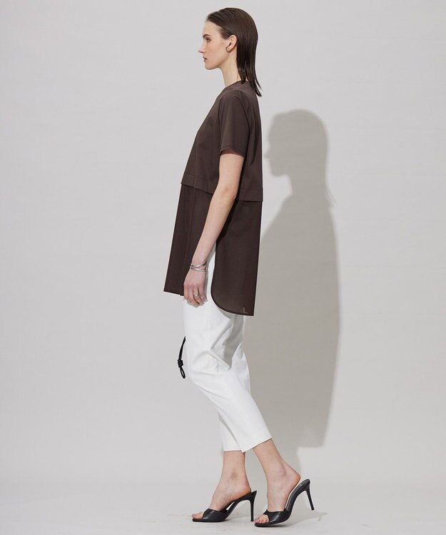 ICB L 【人気のため新色追加・UVケア・洗える】シアージャージーコンビ カットソー チョコレート系