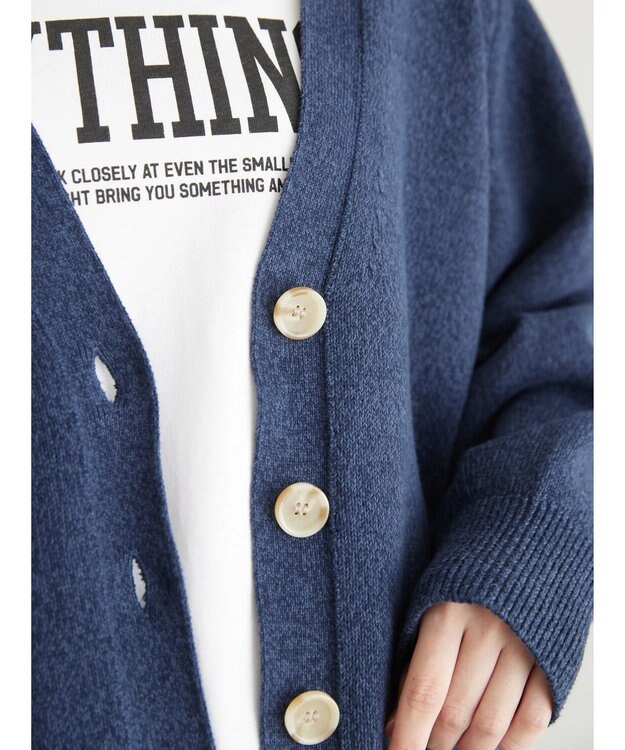 AMERICAN HOLIC ＭＩＸＶネックニットカーディガン Navy