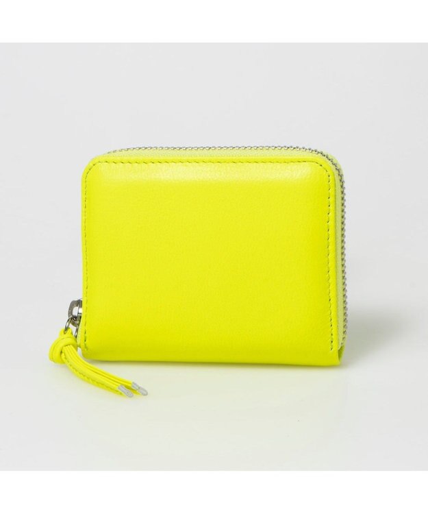 UNBILLION ペルケ perche / 蛍光レザーストラップ付き・ジャバラカードウォレット イエロー