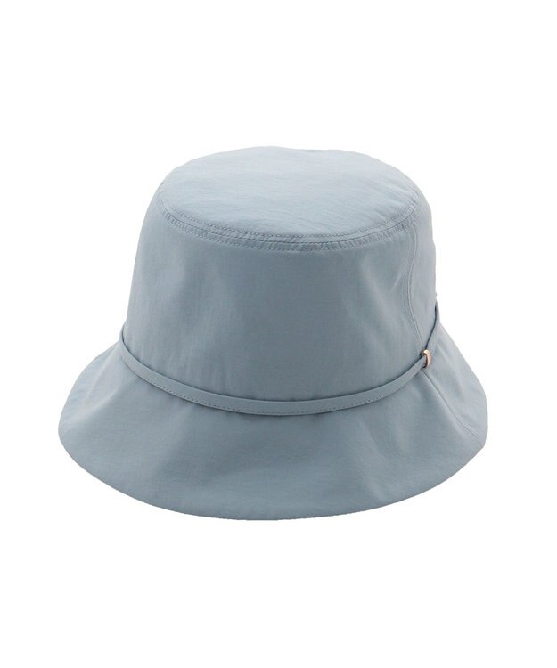 MOONBAT 【遮光100％/遮熱/UVカット】FURLA(フルラ)小ツバ 後ろ割れ バケットハット 帽子 無地 チャーム付き 手洗い可能/サイズ調整可能 ペールスカイ
