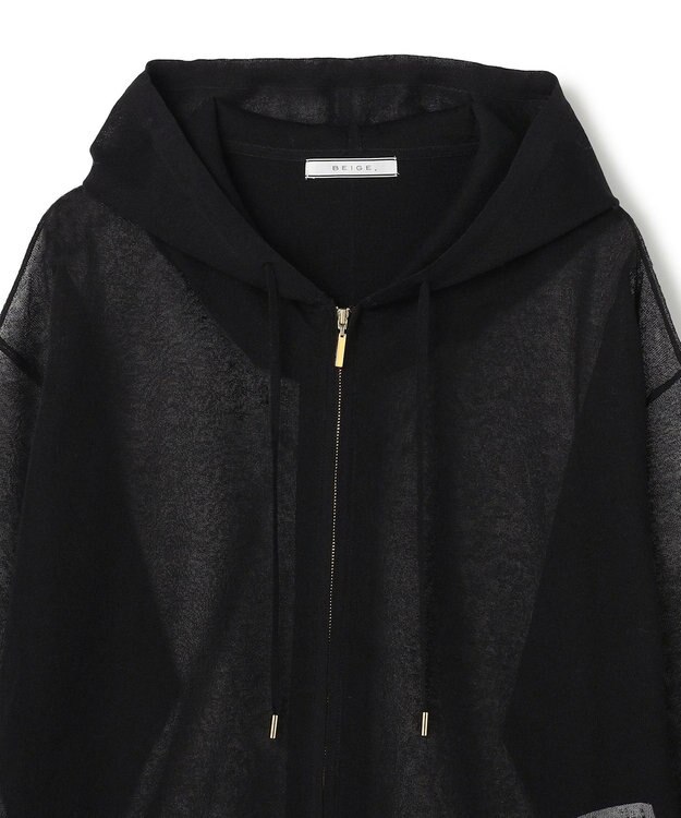 BEIGE， SIDERITE / シアージップフーディーニット Black