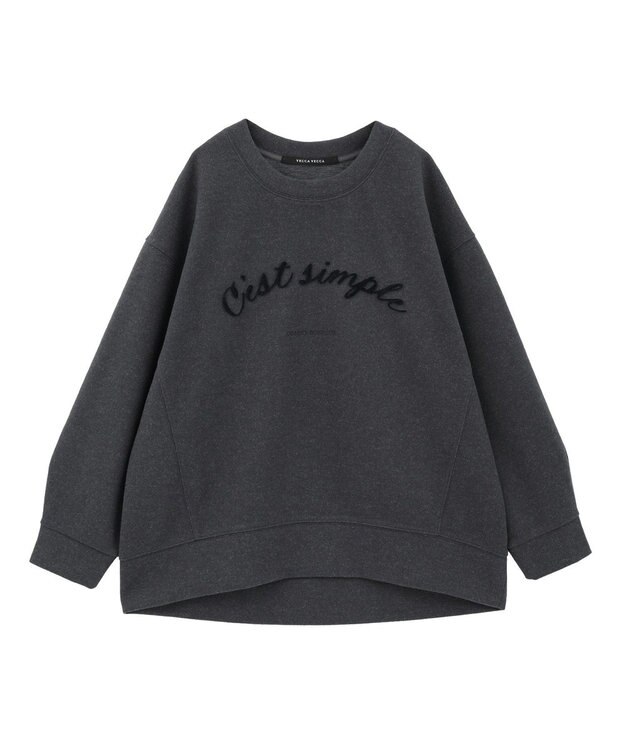 YECCA VECCA 起毛ロゴプルオーバー Charcoal Gray