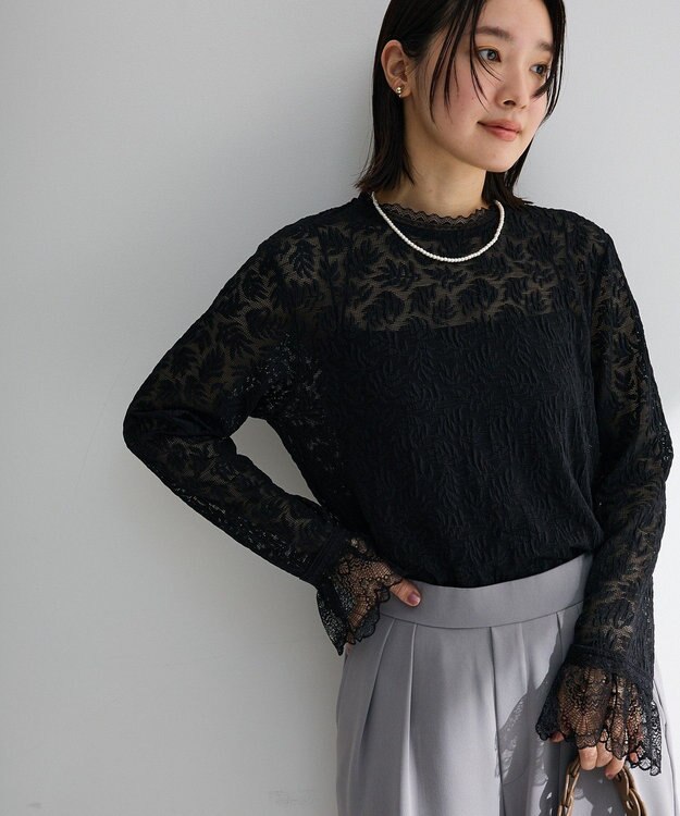 Green Parks 総レースプルオーバー Black