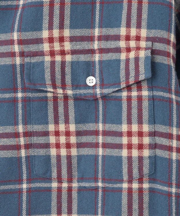 J.PRESS YORK STREET 【UNISEX】フランネル オープンカラーシャツ ブルー系3