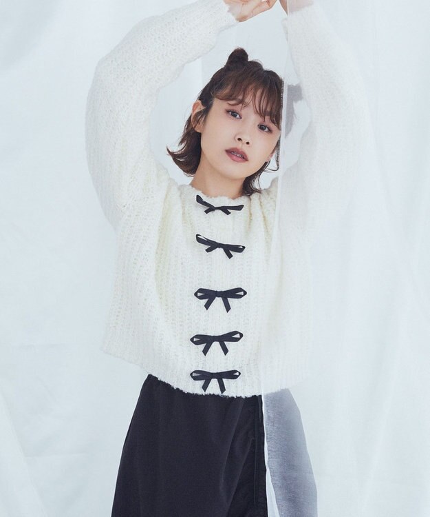 Green Parks ■高橋愛×ＧｒｅｅｎＰａｒｋｓメニーリボンニット Off White