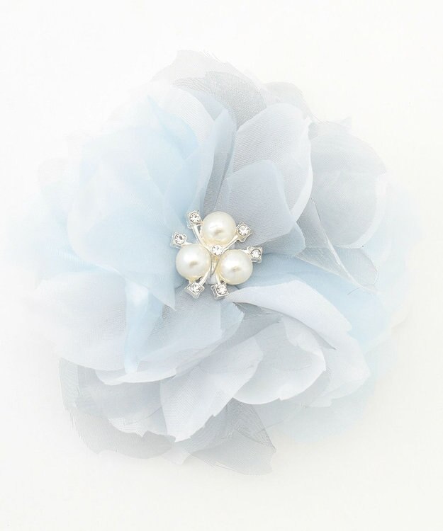 ANY パールフラワーコサージュ グレー