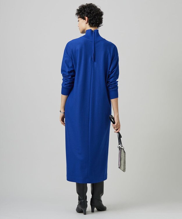 ICB ウールナイロンツイルジャージ ハイネックワンピース ロイヤルブルー系