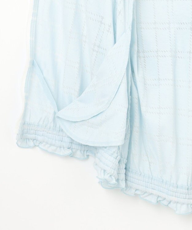 組曲 KIDS 【150-160㎝】【UVケア】オパールチェック パーカー サックスブルー系