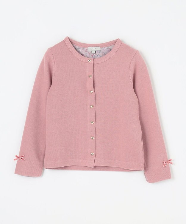 ANY KIDS スナップボタンカーディガン ピンク