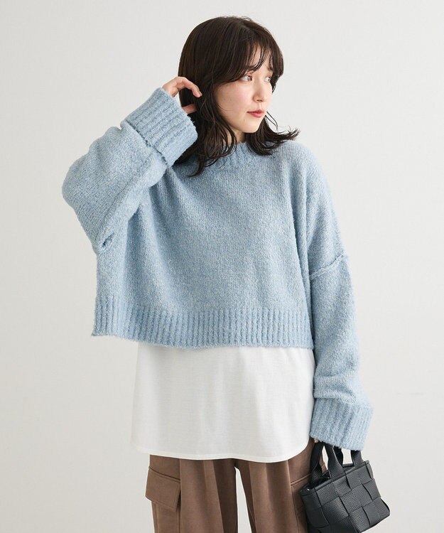 Green Parks ・Ｐｅｔｉｔ　Ｆｌｅｕｒ　ブークレワイドニット Blue