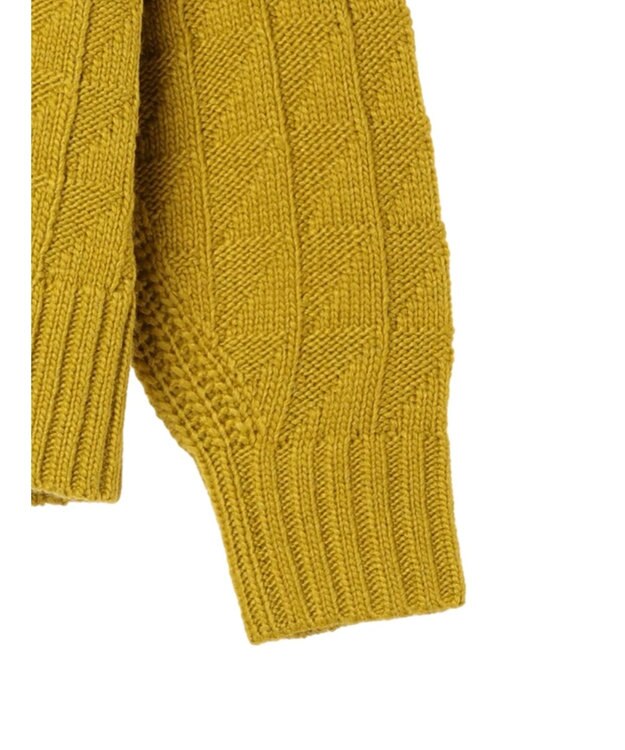 AMERICAN HOLIC スクエア柄Ｖネックニットカーディガン Mustard