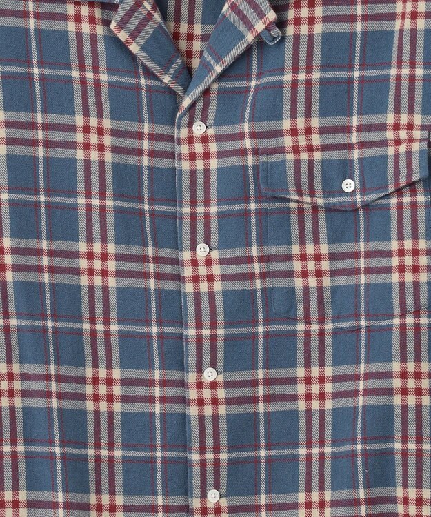 J.PRESS YORK STREET 【UNISEX】フランネル オープンカラーシャツ ブルー系3