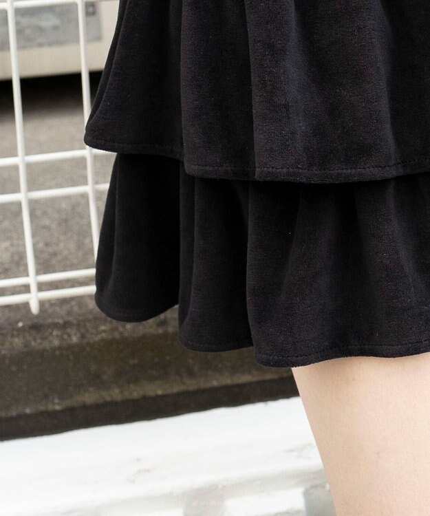 WEGO ベロアフリルスカパン ブラック