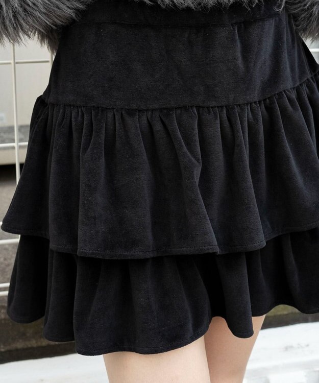 WEGO ベロアフリルスカパン ブラック